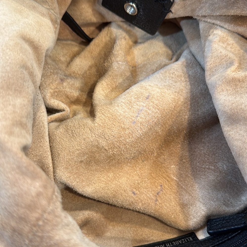 Used Elizabeth & James Bag, black leather tan suede. Pen marks , needs cleaned - Picture 8 of 10
